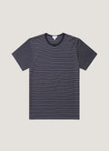 Men's Classic T-shirt in Navy/Ecru Pinstripe