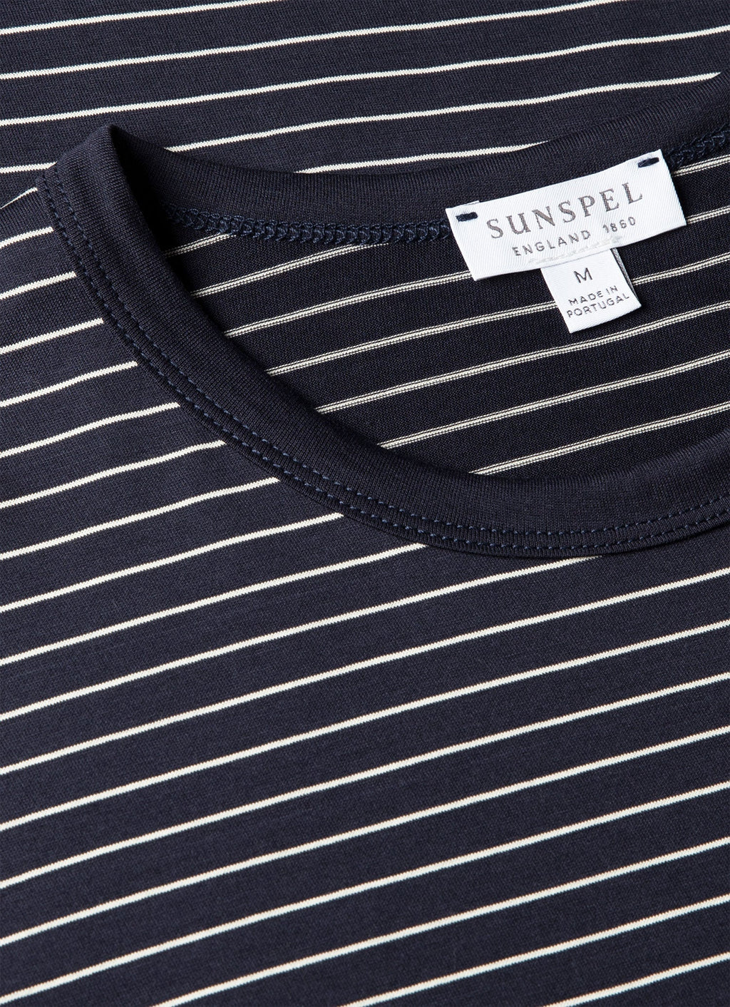 Men's Classic T-shirt in Navy/Ecru Pinstripe
