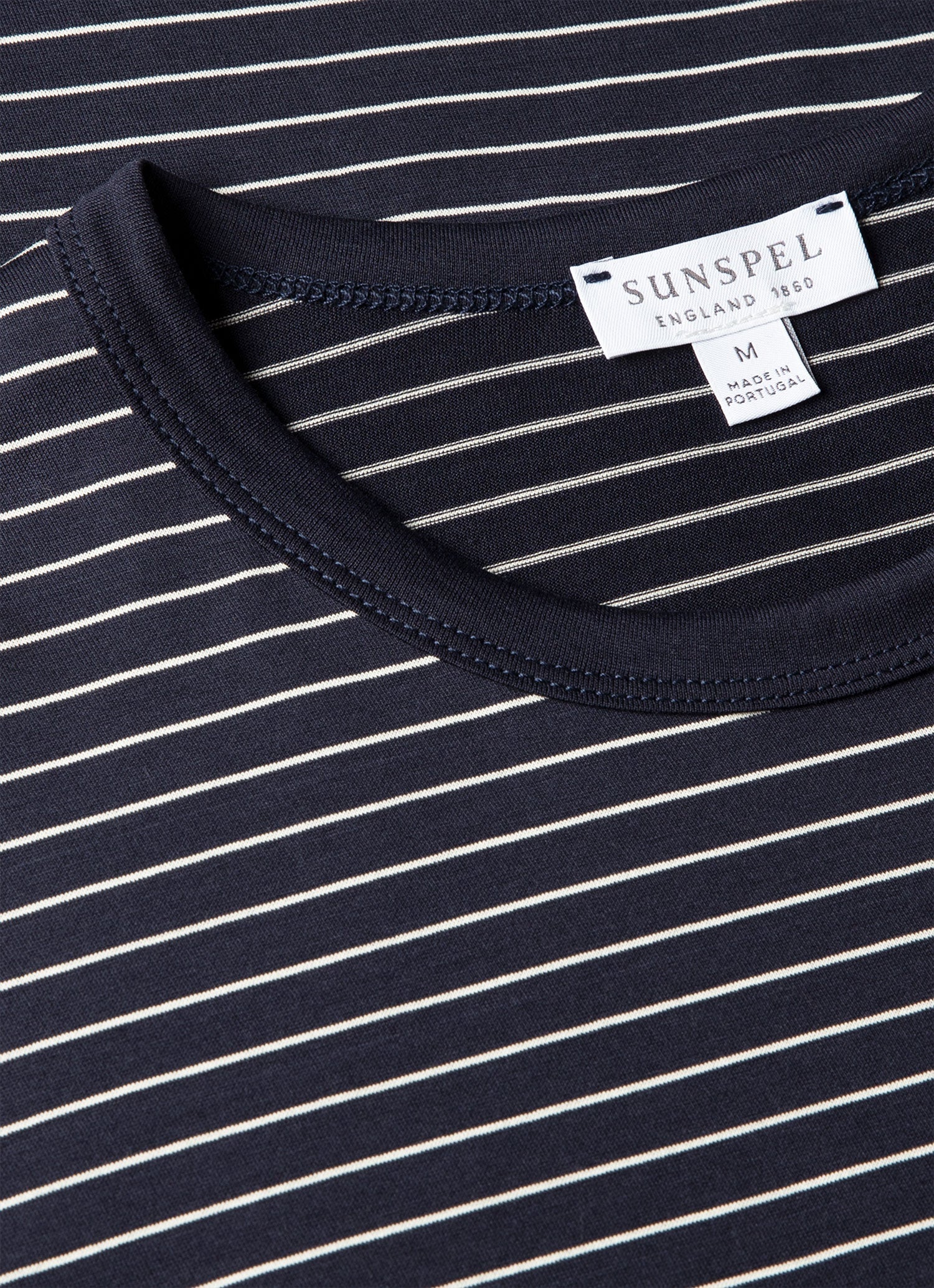 Men's Classic T-shirt in Navy/Ecru Pinstripe