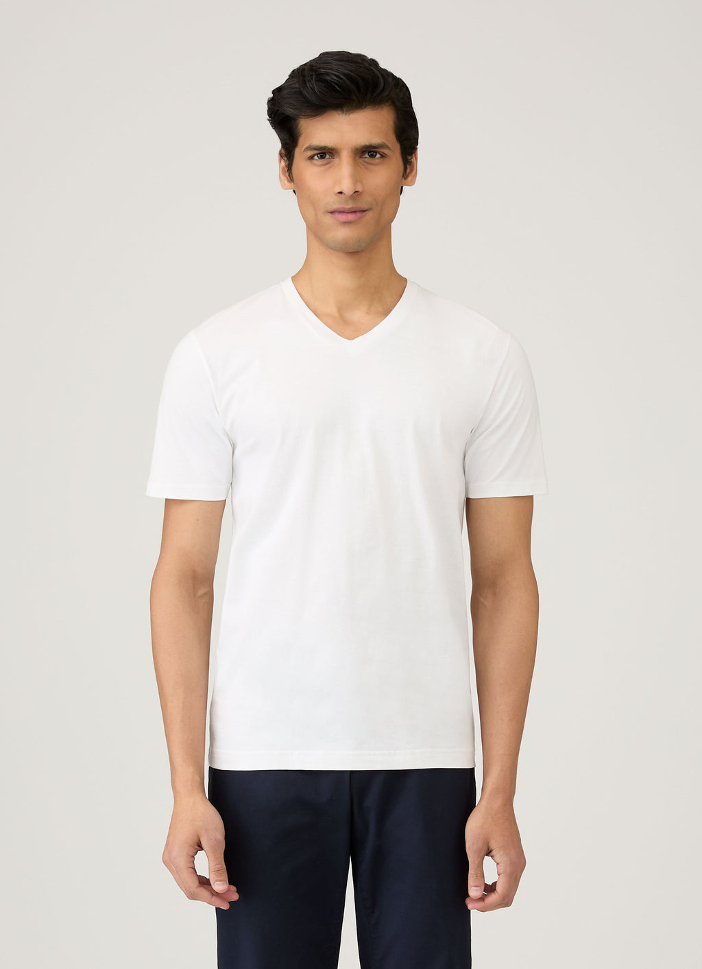 Men's V-neck Midweight T-shirt in White