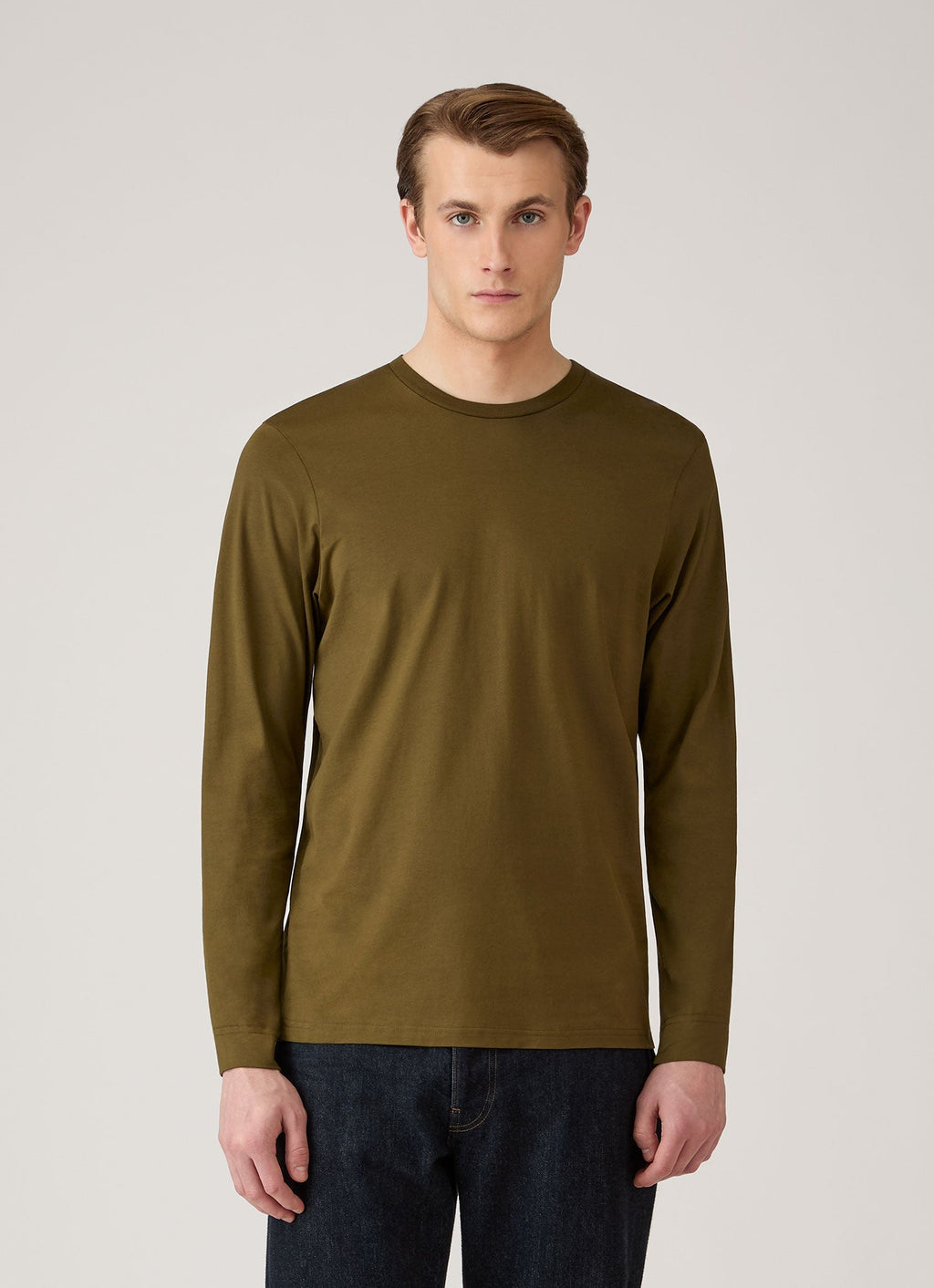 Men's Long Sleeve Midweight T-shirt in Loden Green