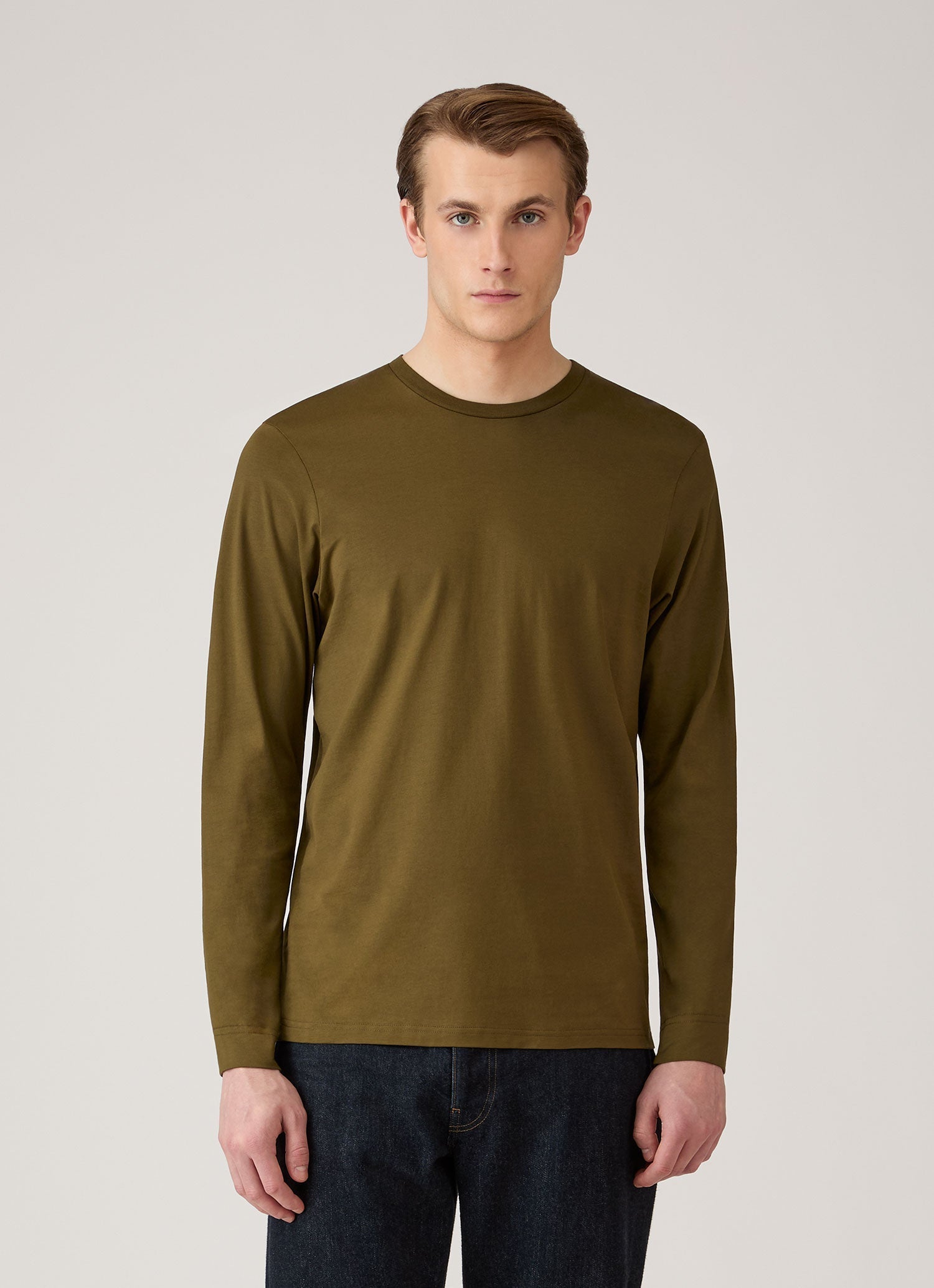 Men's Long Sleeve Midweight T-shirt in Loden Green