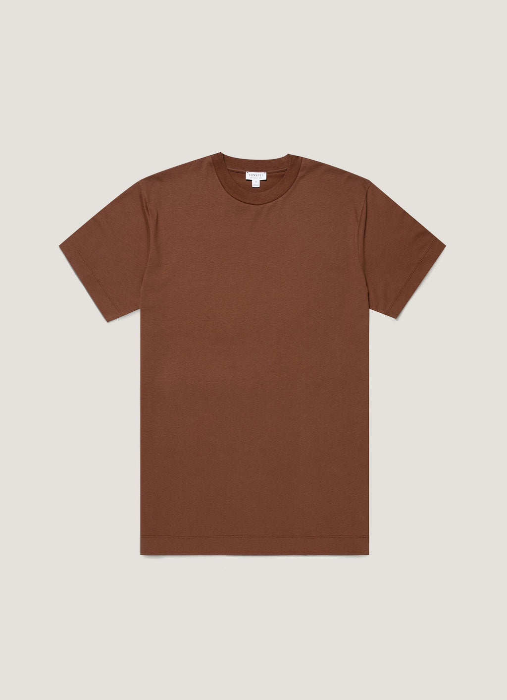 Men's Brushed Cotton T-shirt in Chestnut