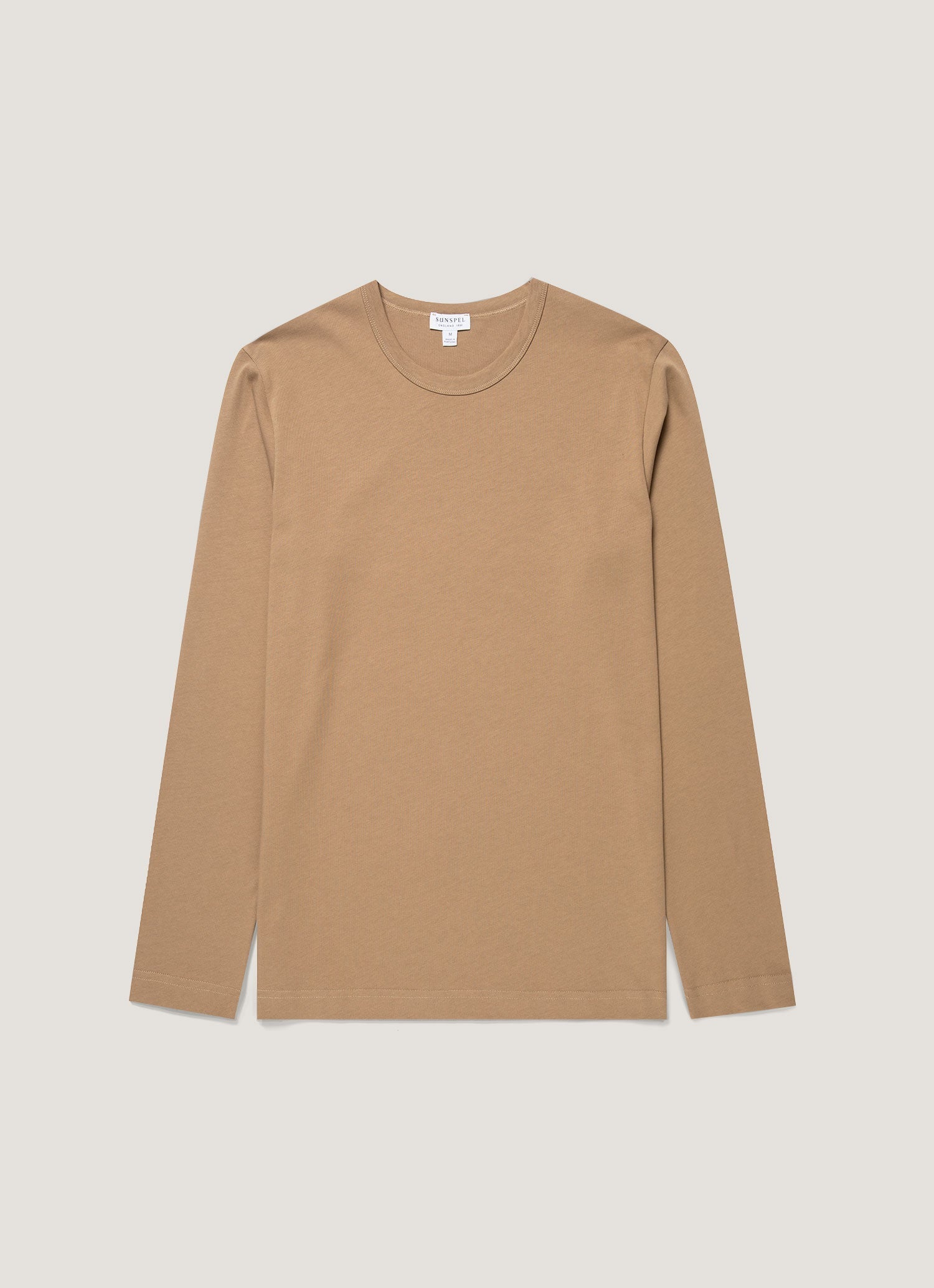 Men's Long Sleeve Heavyweight Classic T-shirt in Dark Beige